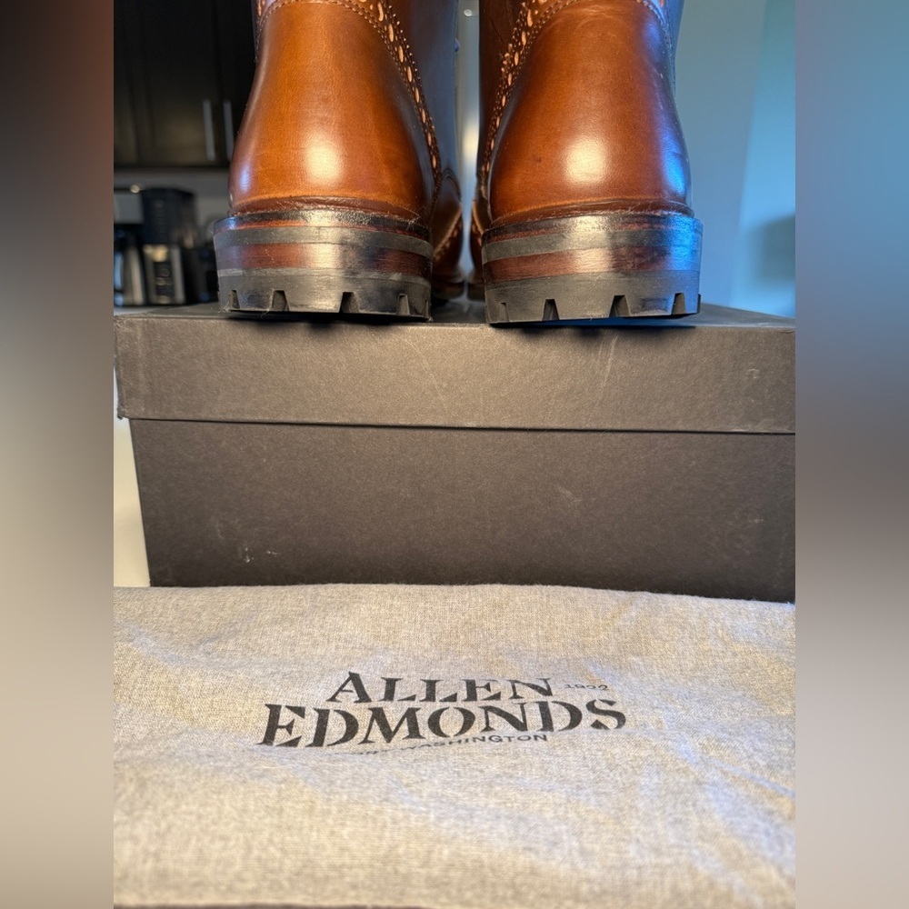 ALLEN EDMONDS - Chapman Weatherproof Wingtip Boot - Men’s Size 12 Wide - NWT - Picture 4 of 16